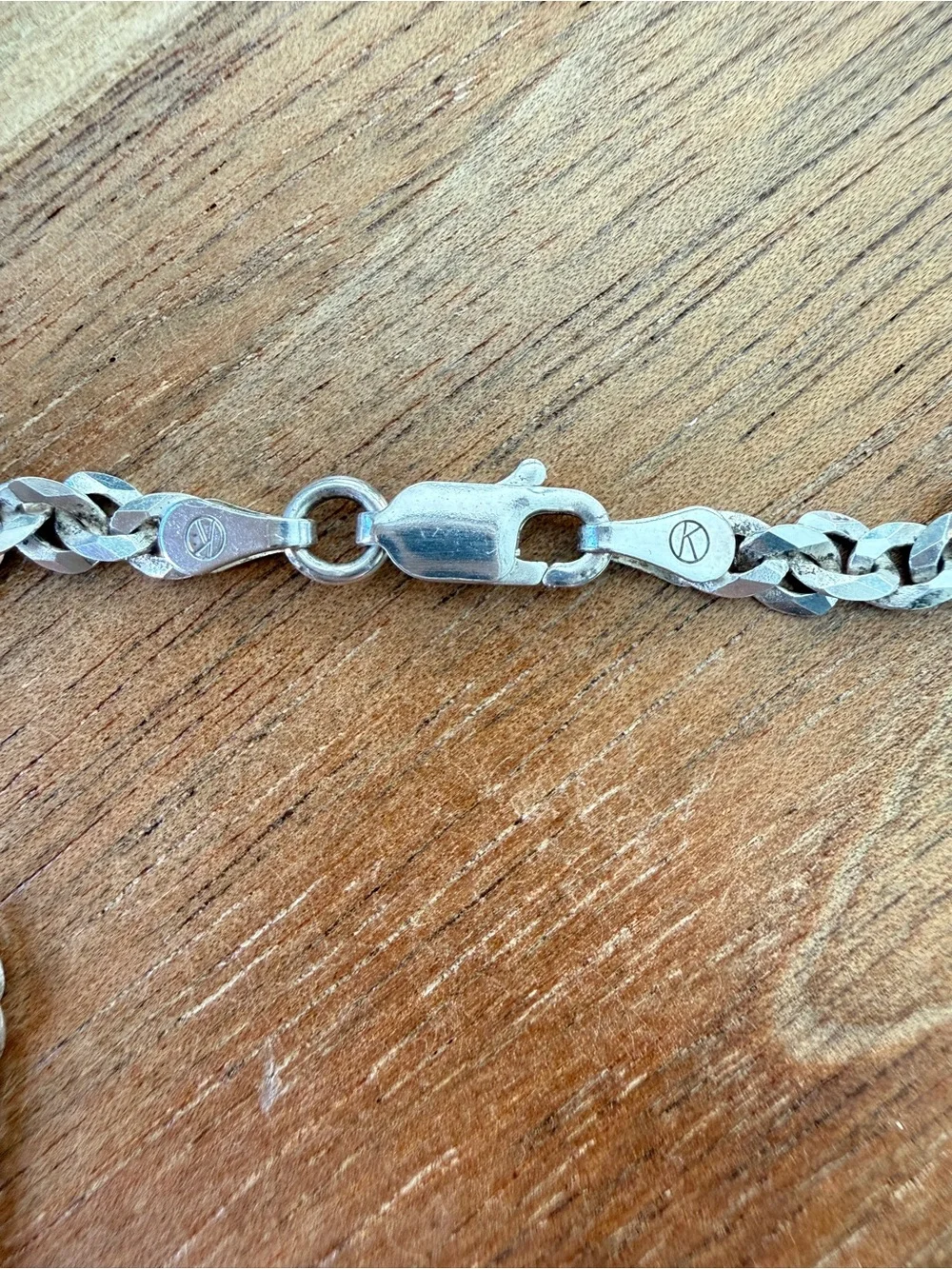 Vintage Italian 925 Sterling Silver 18in Diamond Cut Curb Cuban Necklace Chain